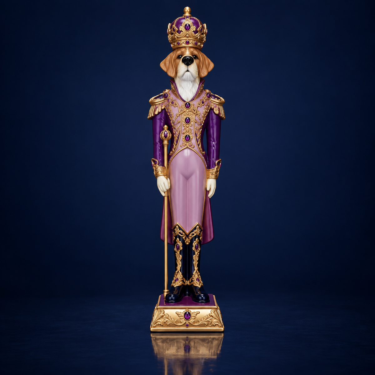 Statuie Spărgător de nuci Cățel cu sceptru