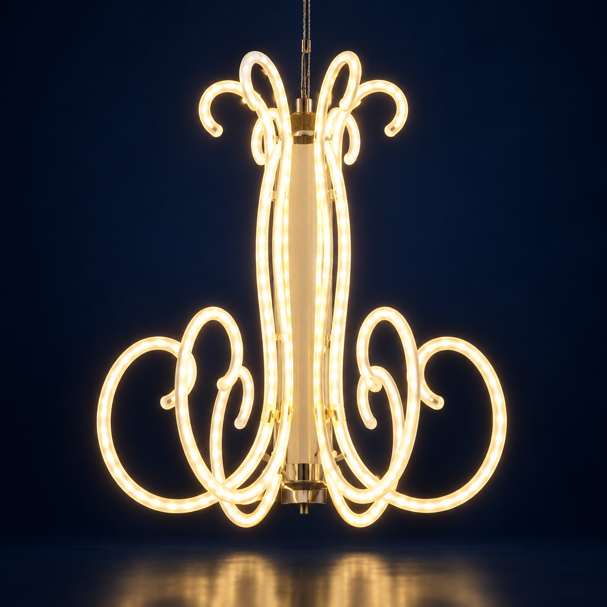 Candelabru luminos LED cu volute