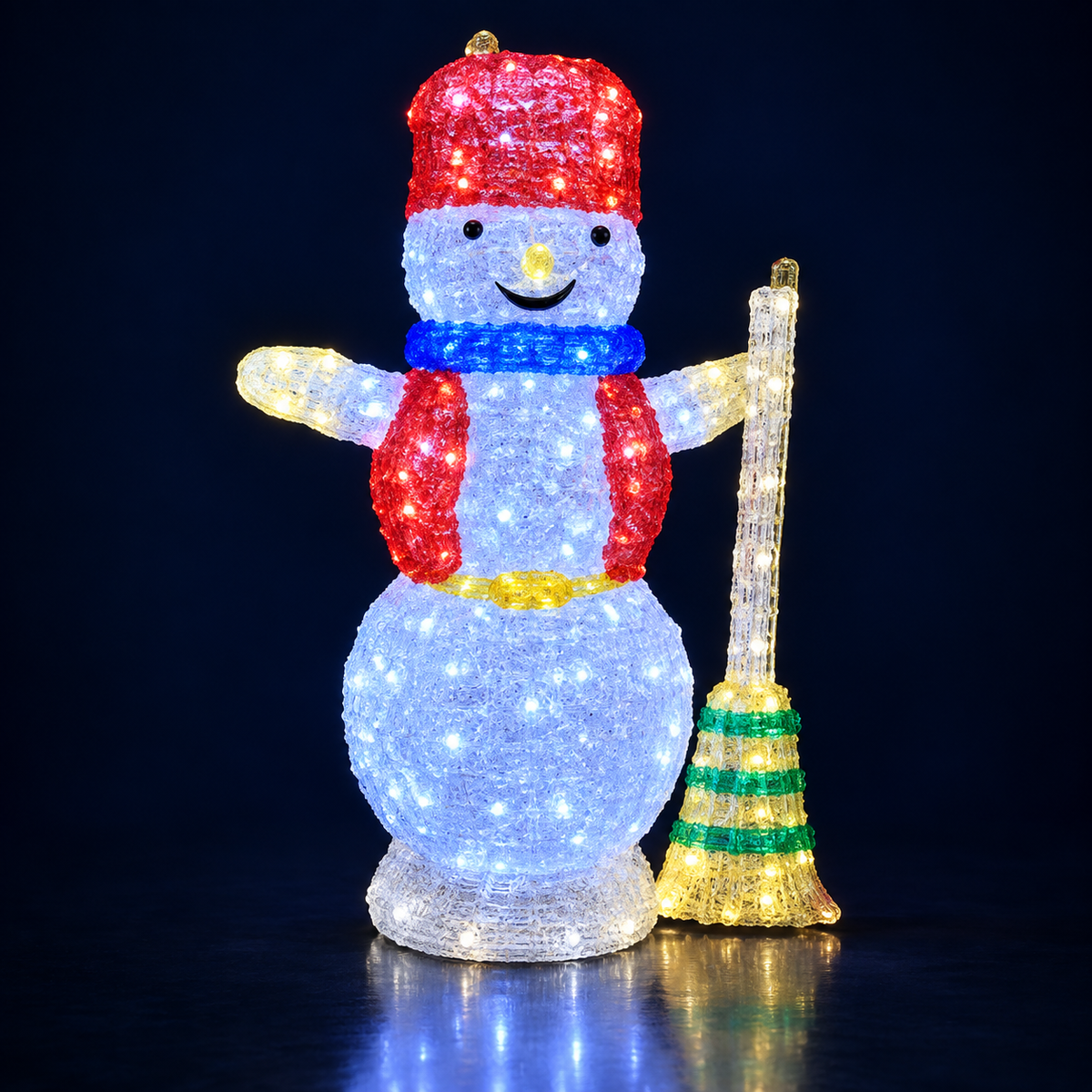 Om de zăpadă luminos LED 3D cu mătură
