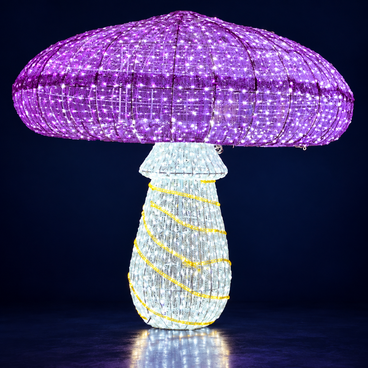 Ciupercă luminoasă LED mov, cu pălărie lată