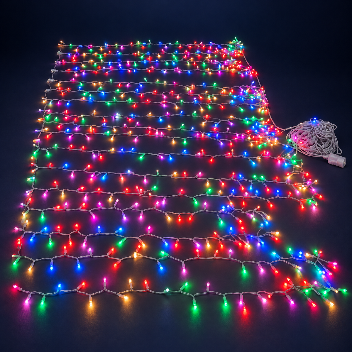 Plasă luminoasă LED multicoloră