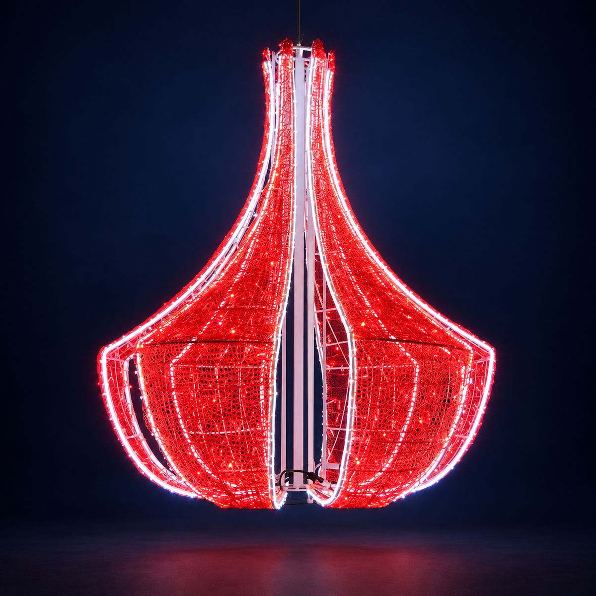 Ornament luminos LED roșu tip candelabru