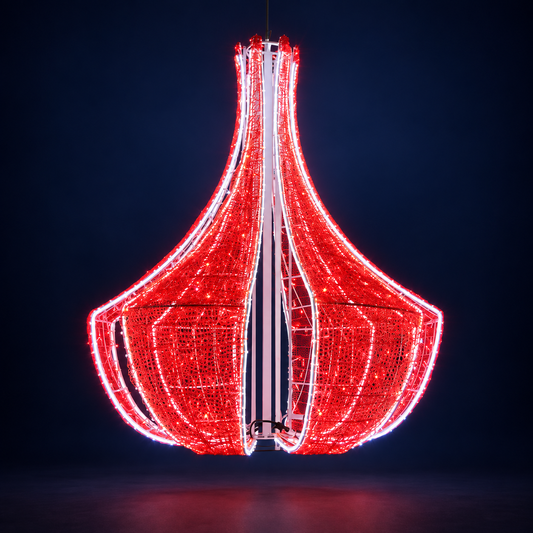 Ornament luminos LED roșu tip candelabru