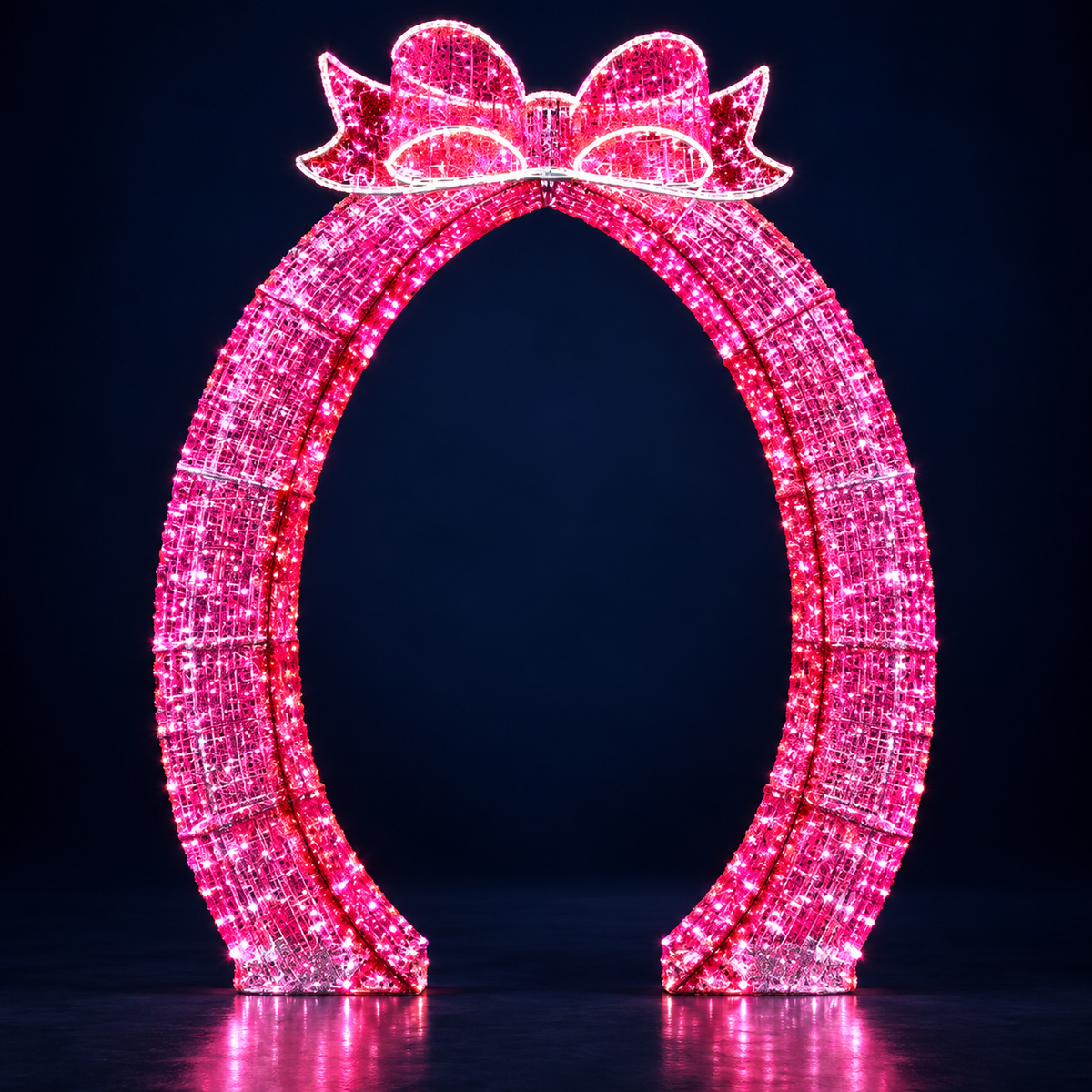 Arcadă luminoasă LED roz cu fundă