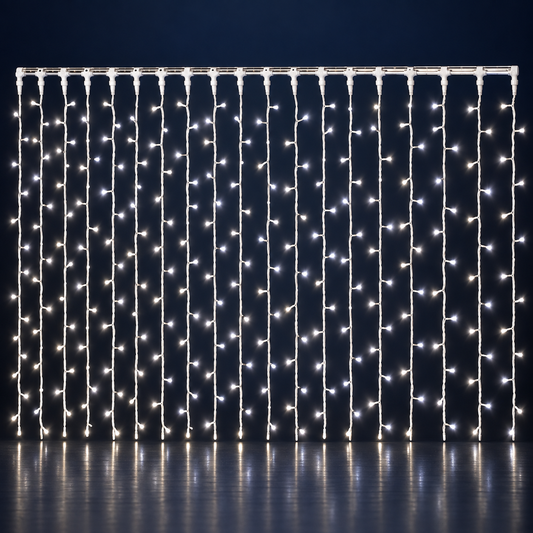 Perdea luminoasă LED alb cald