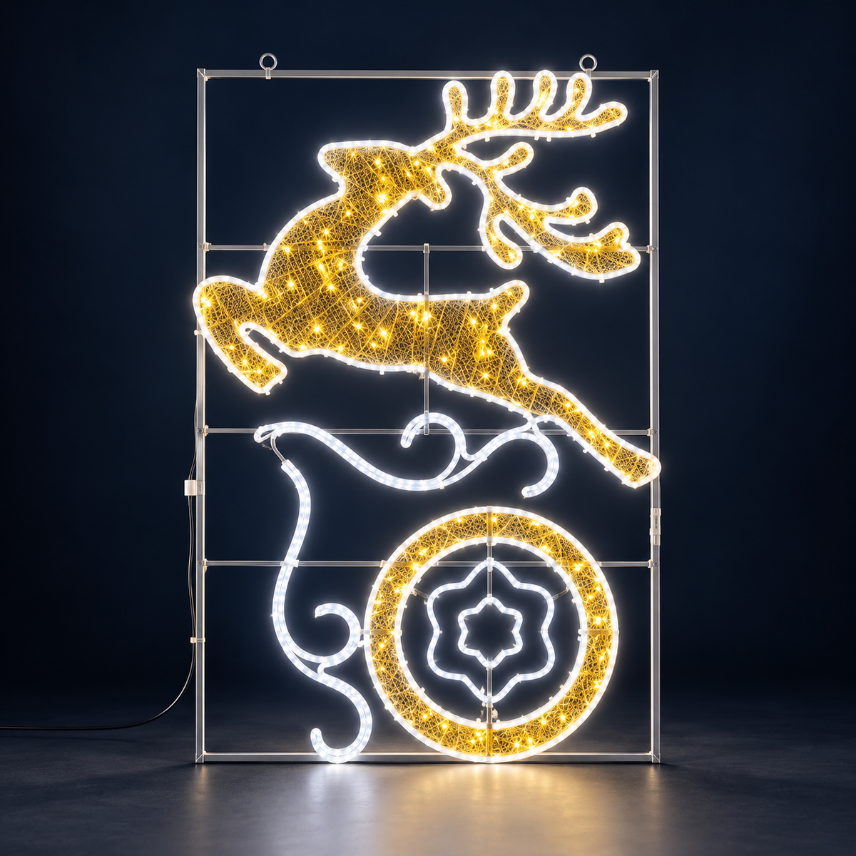 Motiv luminos LED Ren auriu cu glob