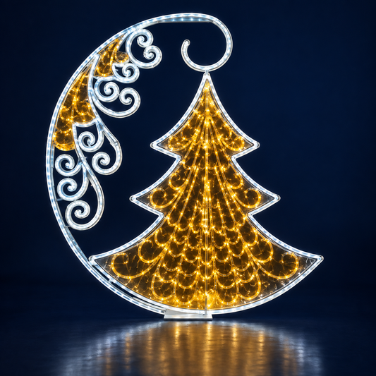 Motiv luminos LED Brăduț cu semilună