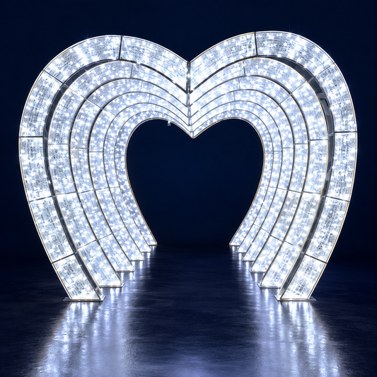 Tunel luminos LED Inimă albă