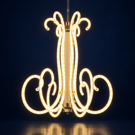 Candelabru luminos LED cu volute