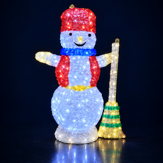 Om de zăpadă luminos LED 3D cu mătură