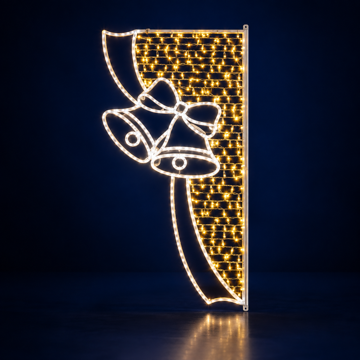 Motiv luminos LED pentru stâlp, clopoței cu fundă