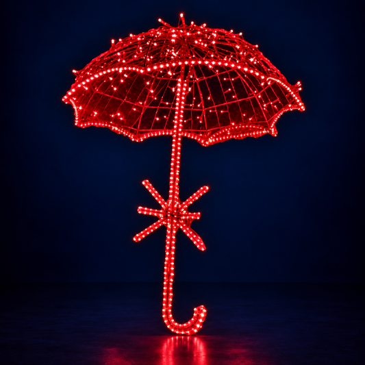Umbrelă luminoasă LED 3D roșie