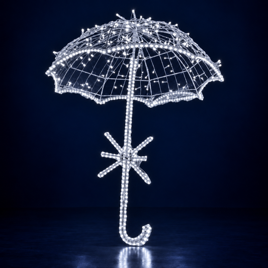 Umbrelă luminoasă LED 3D albă
