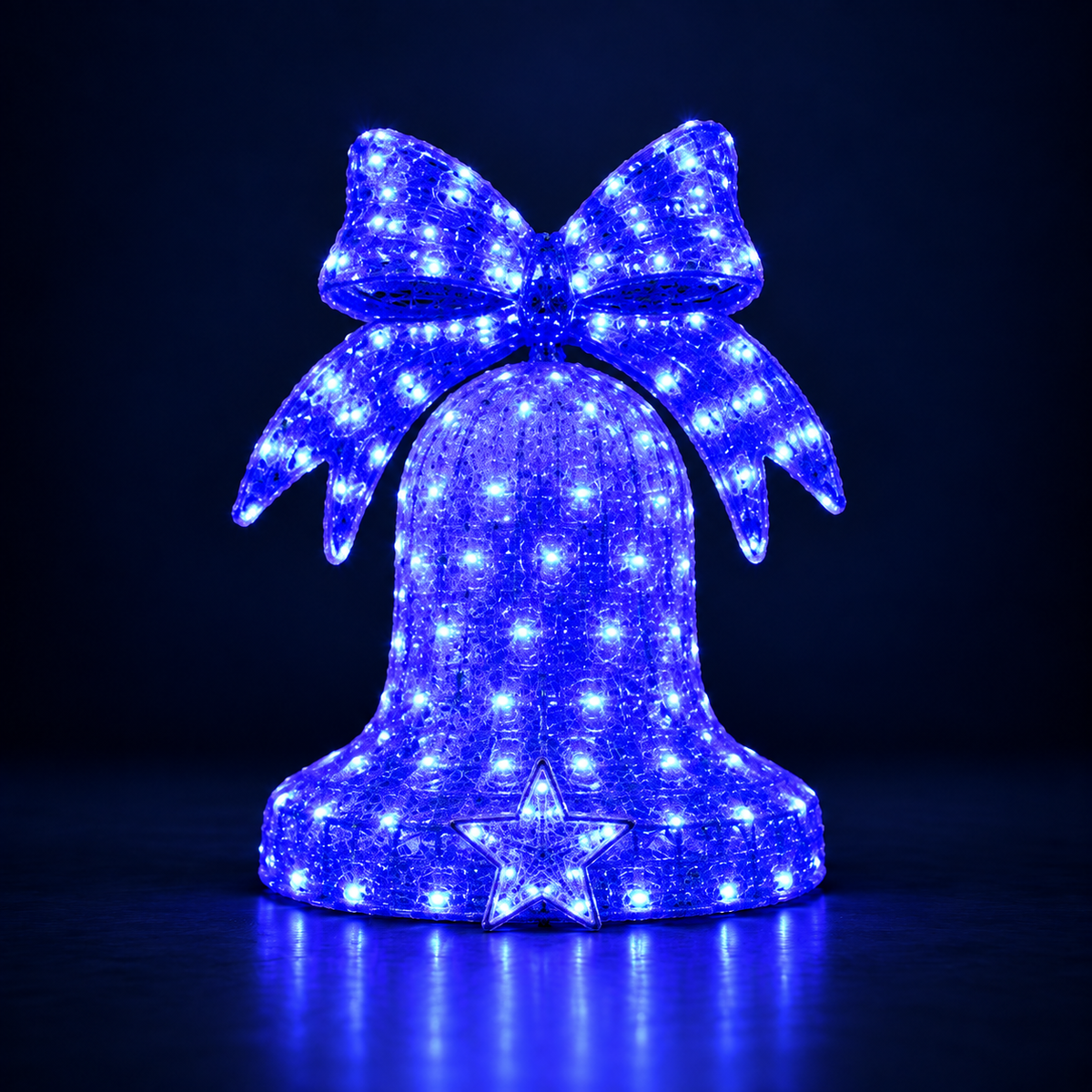 Clopoțel luminos LED albastru cu fundă