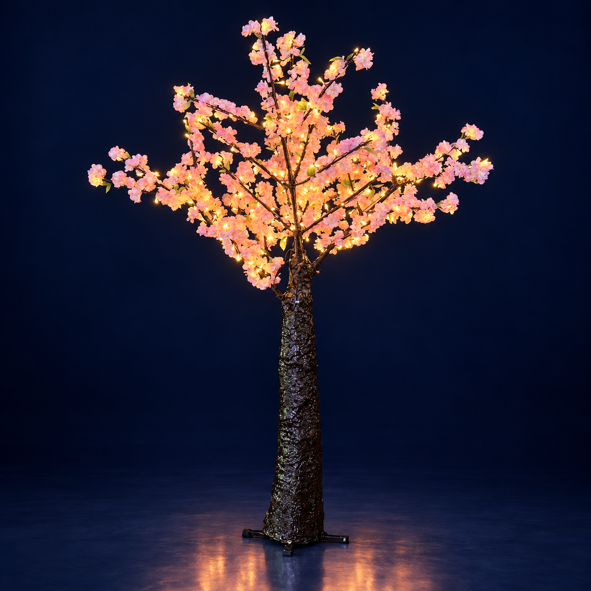 Copac luminos LED cu flori alb cald