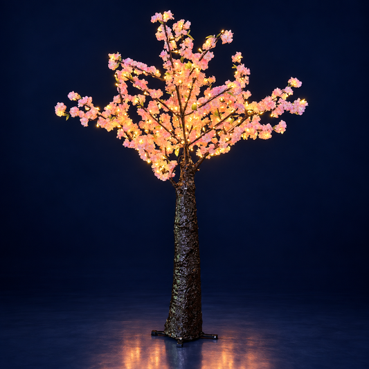 Copac luminos LED cu flori alb cald