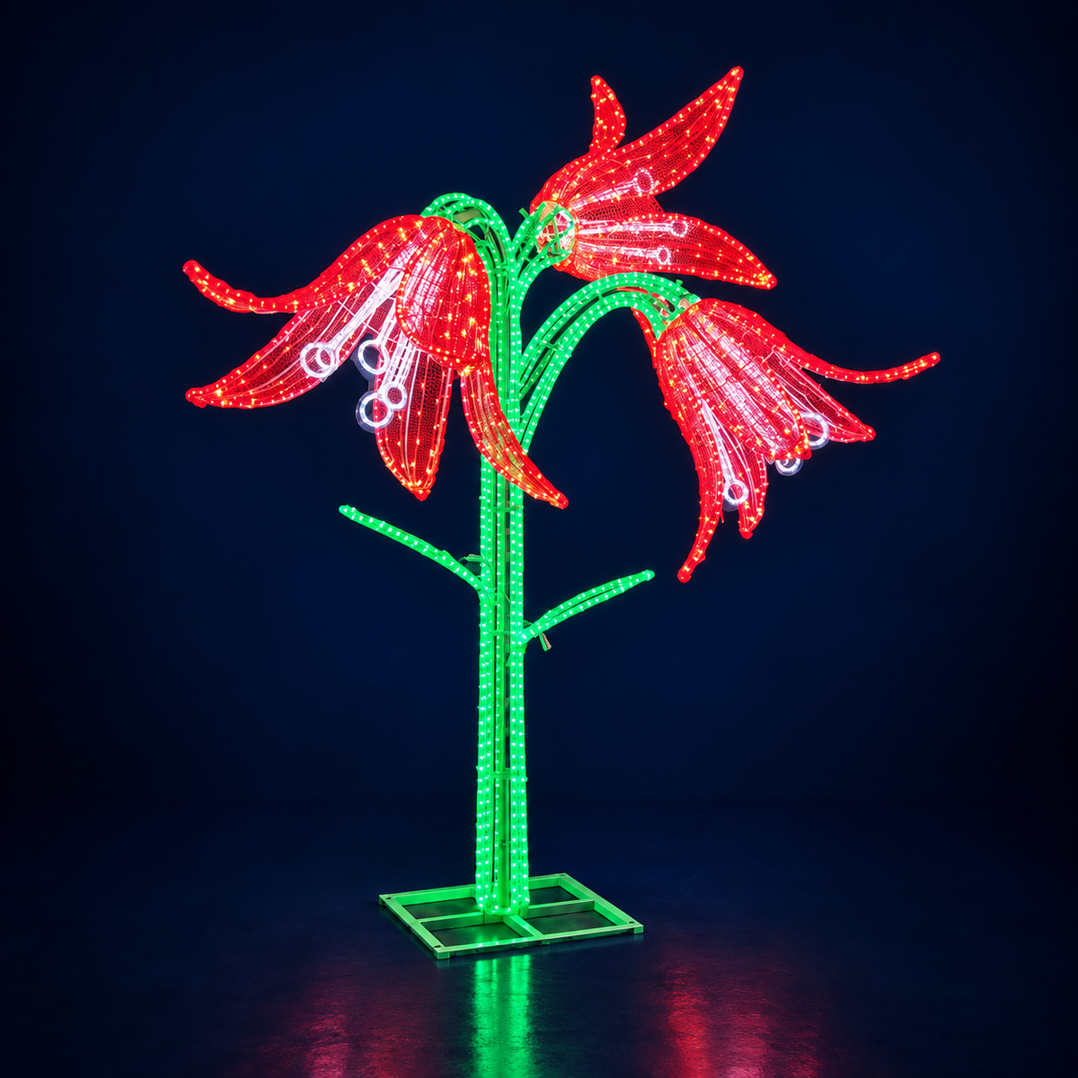 Floare luminoasă LED Crin roșu