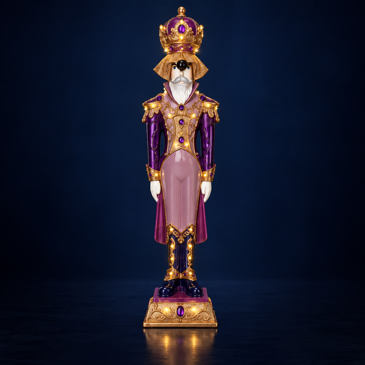 Statuie Spărgător de nuci Cățel, mov cu roz