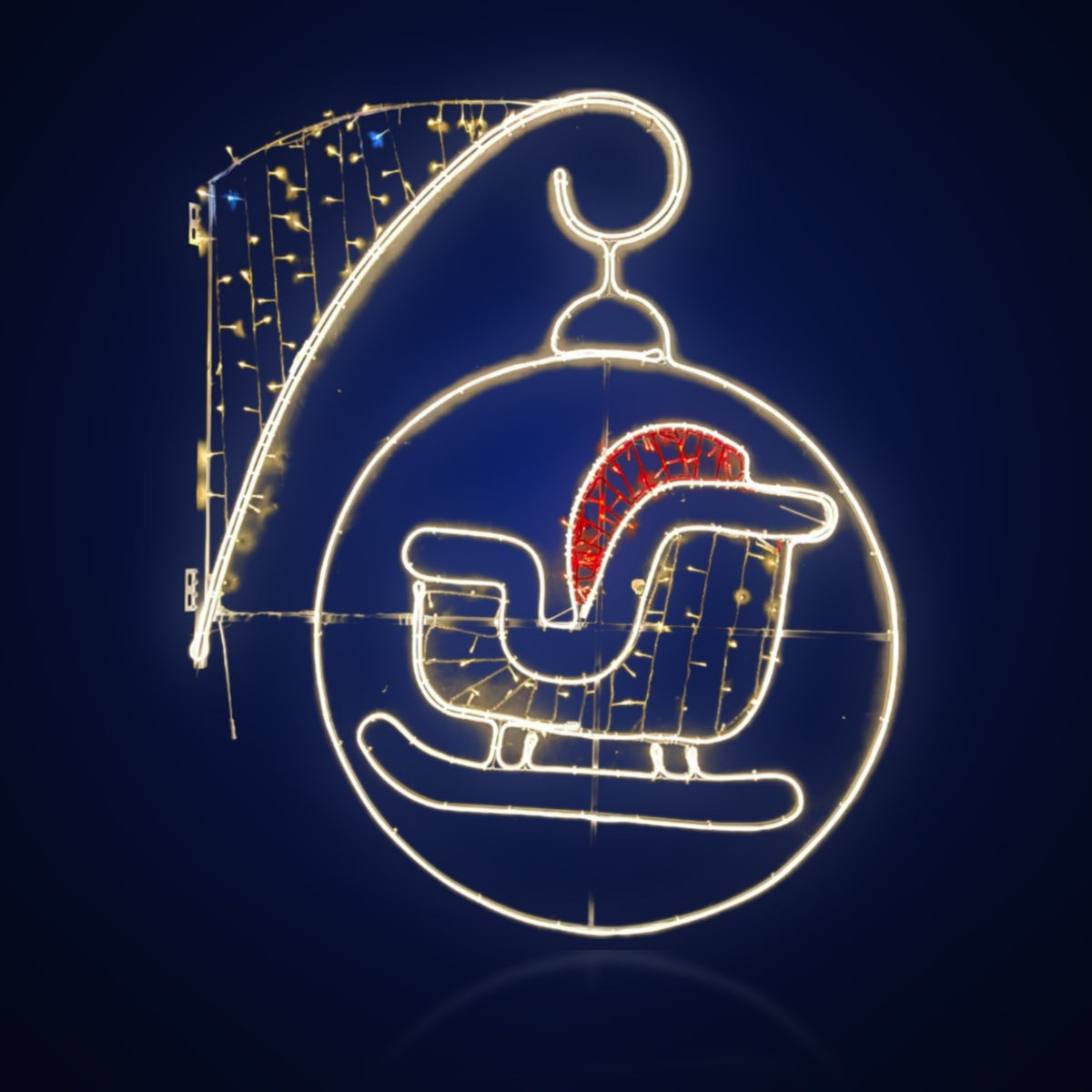 Motiv luminos LED pentru stâlp, glob cu sanie
