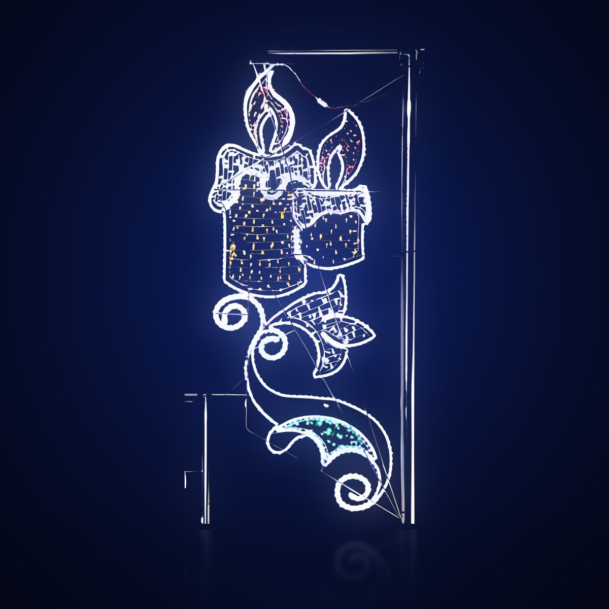 Motiv luminos LED pentru stâlp, lumânări