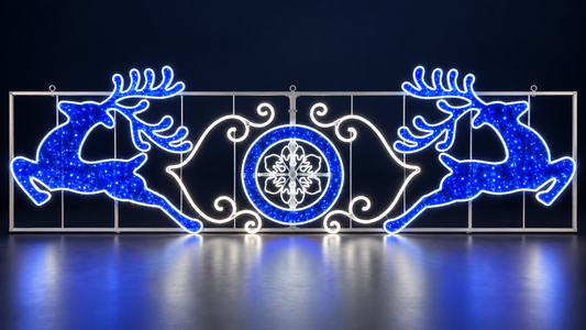 Motiv luminos LED stradal cu reni albaștri