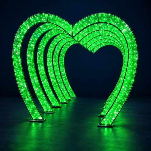 Tunel luminos LED Inimă verde