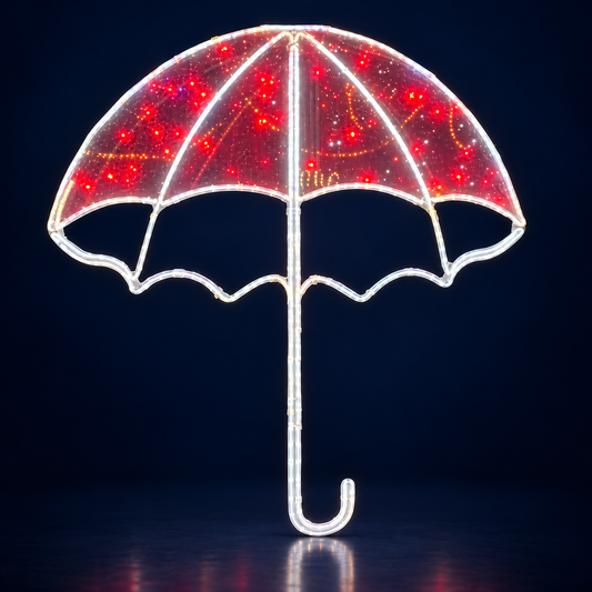 Umbrelă luminoasă LED roșie