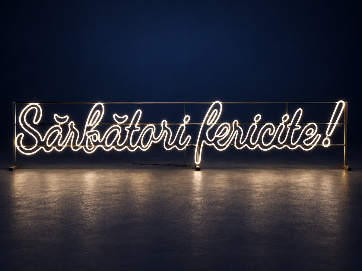 Mesaj luminos LED „Sărbători fericite!”
