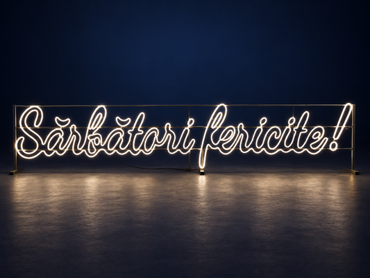 Mesaj luminos LED „Sărbători fericite!”