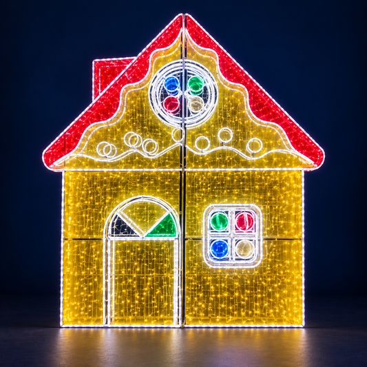 Căsuță luminoasă LED cu acoperiș roșu