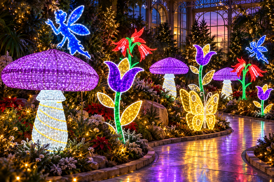 Decor luminos Grădina fermecată cu ciuperci și flori