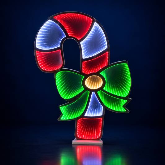 Baston de zahăr luminos LED cu fundă verde